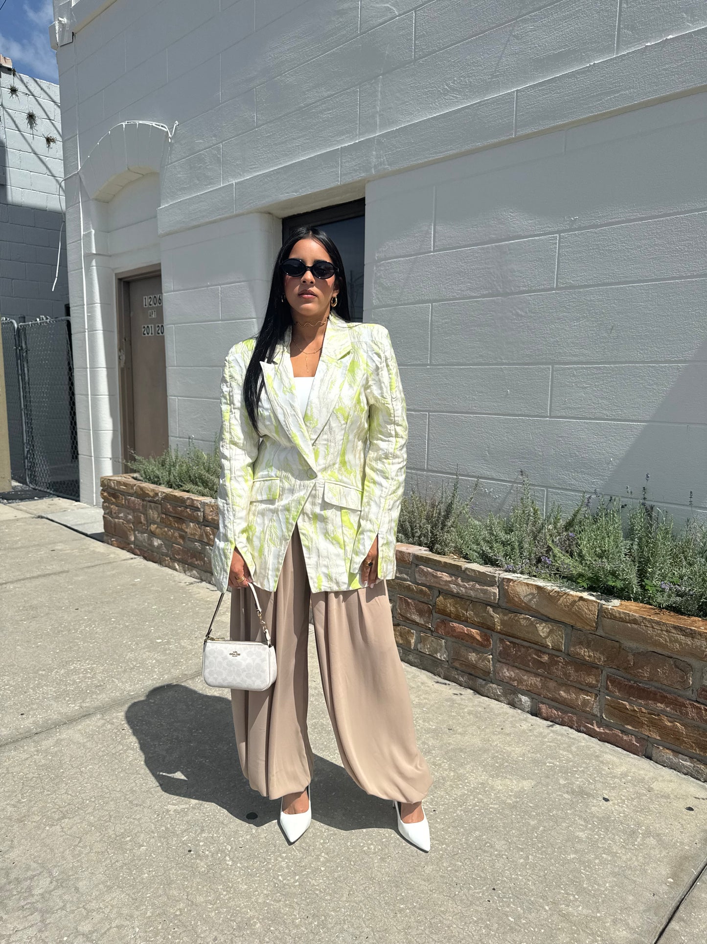 Lime Jacquard Blazer