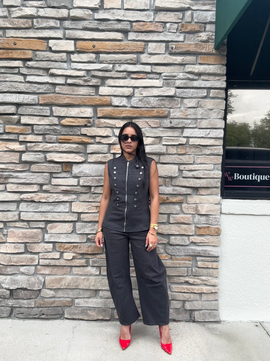Gray Barrel Pants