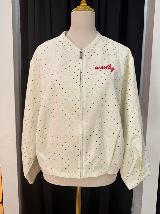 Worthy Polka Dot Bomber Jacket