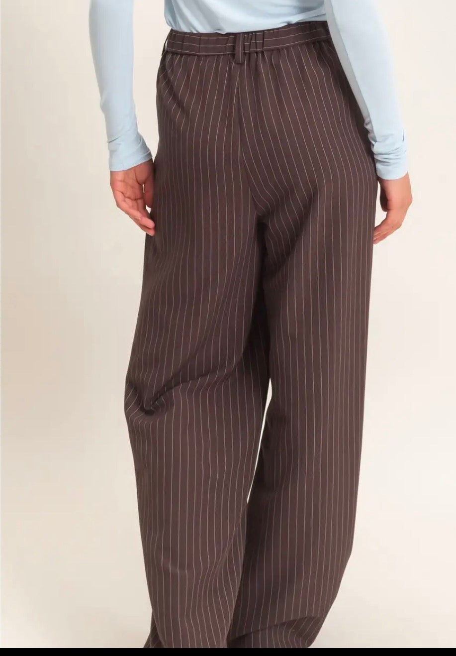 Brown Pinstripe Trouser