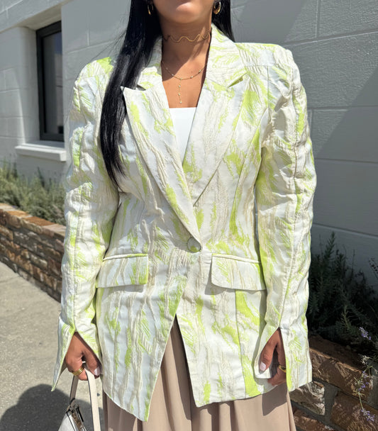 Lime Jacquard Blazer