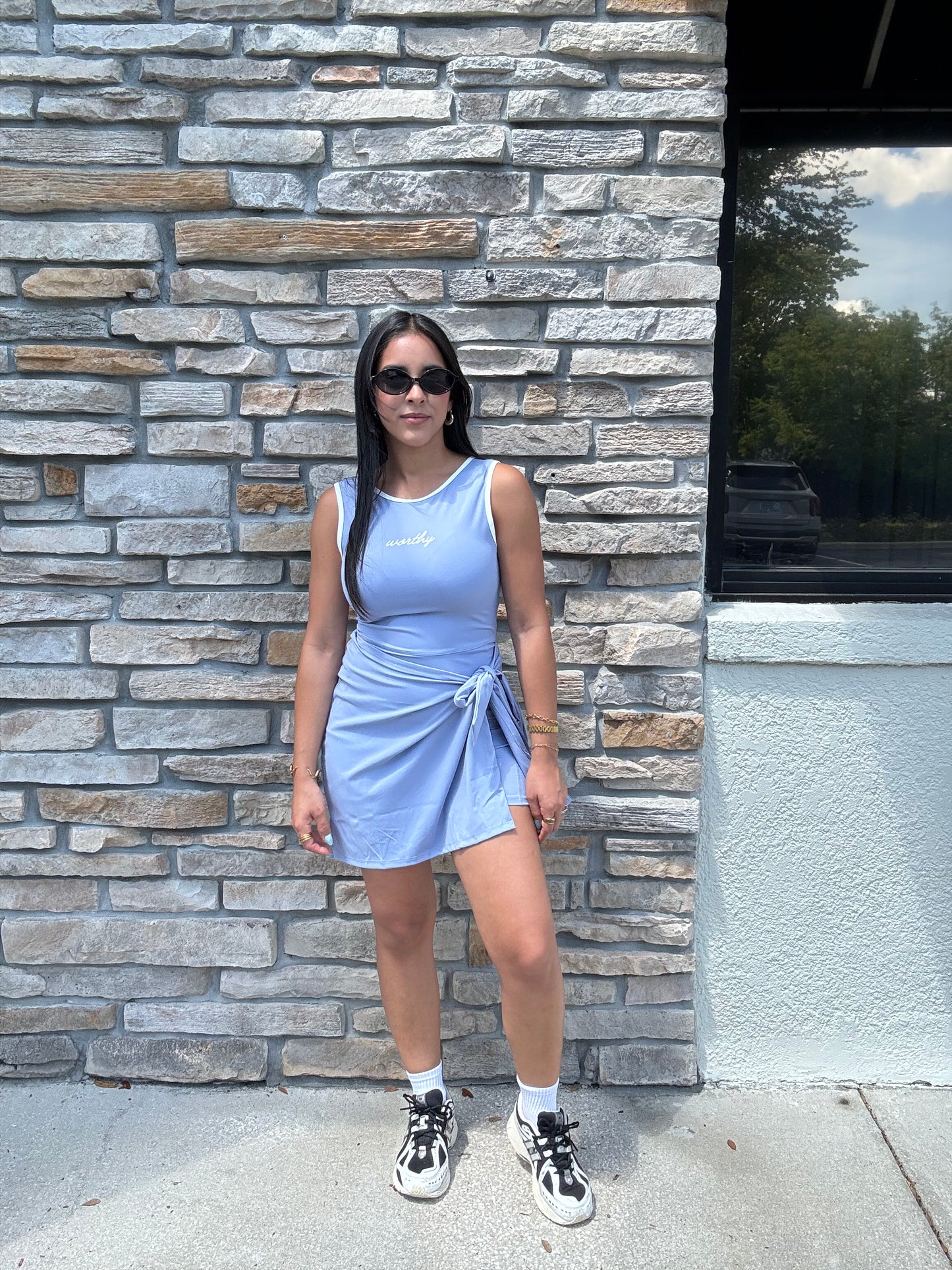 Sky blue active dress