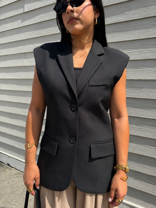 Tailored black vest