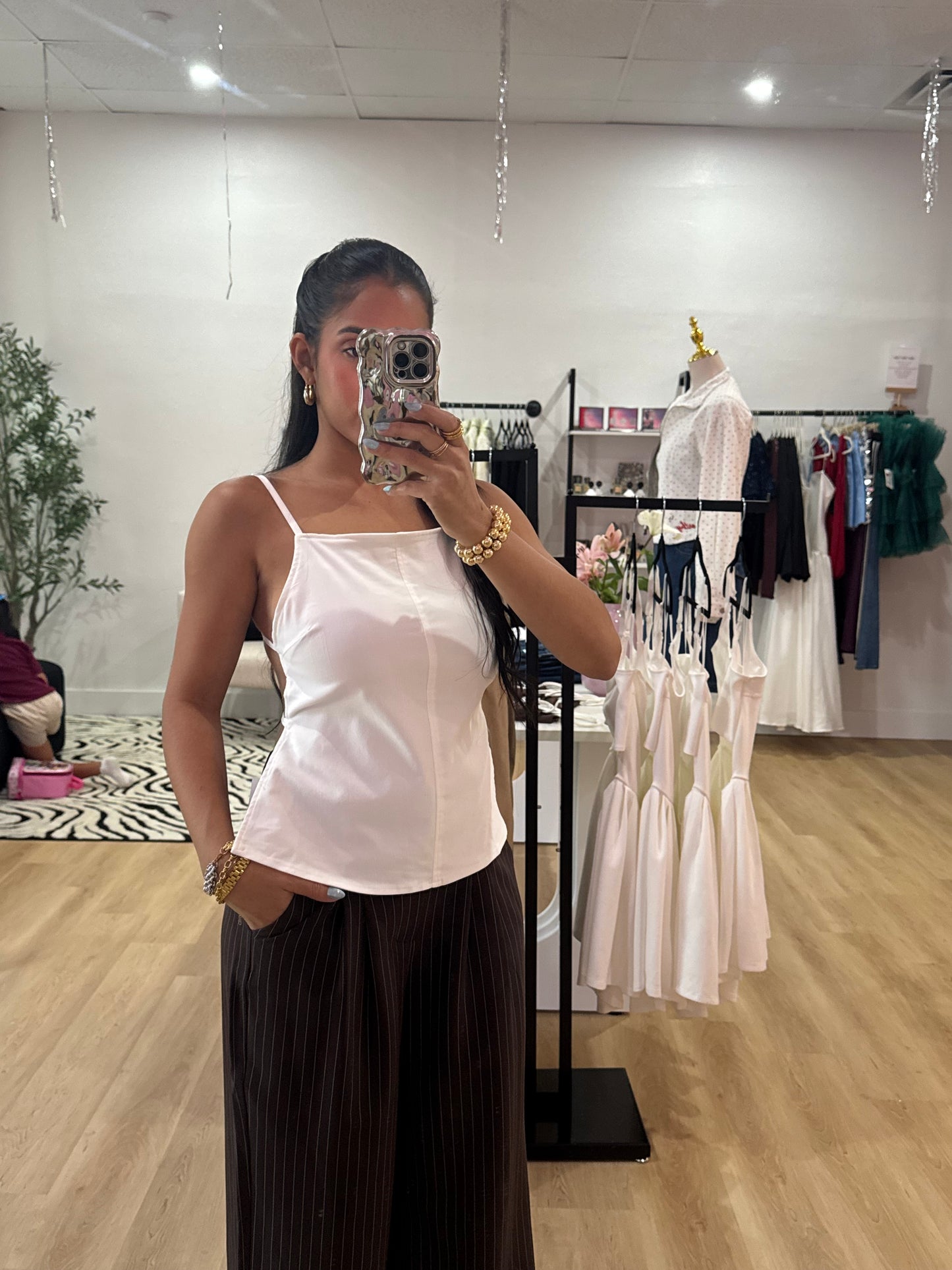 White open back top