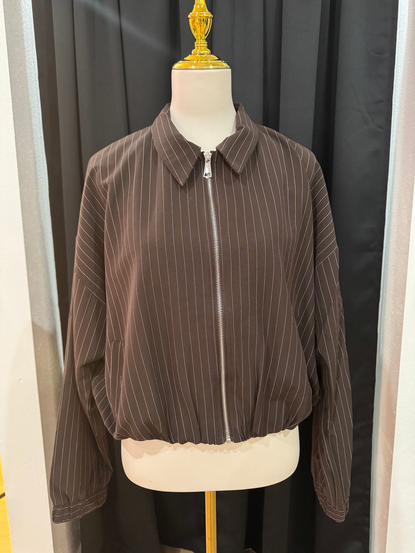 Psalms 46:5 Pinstripe Bomber Jacket