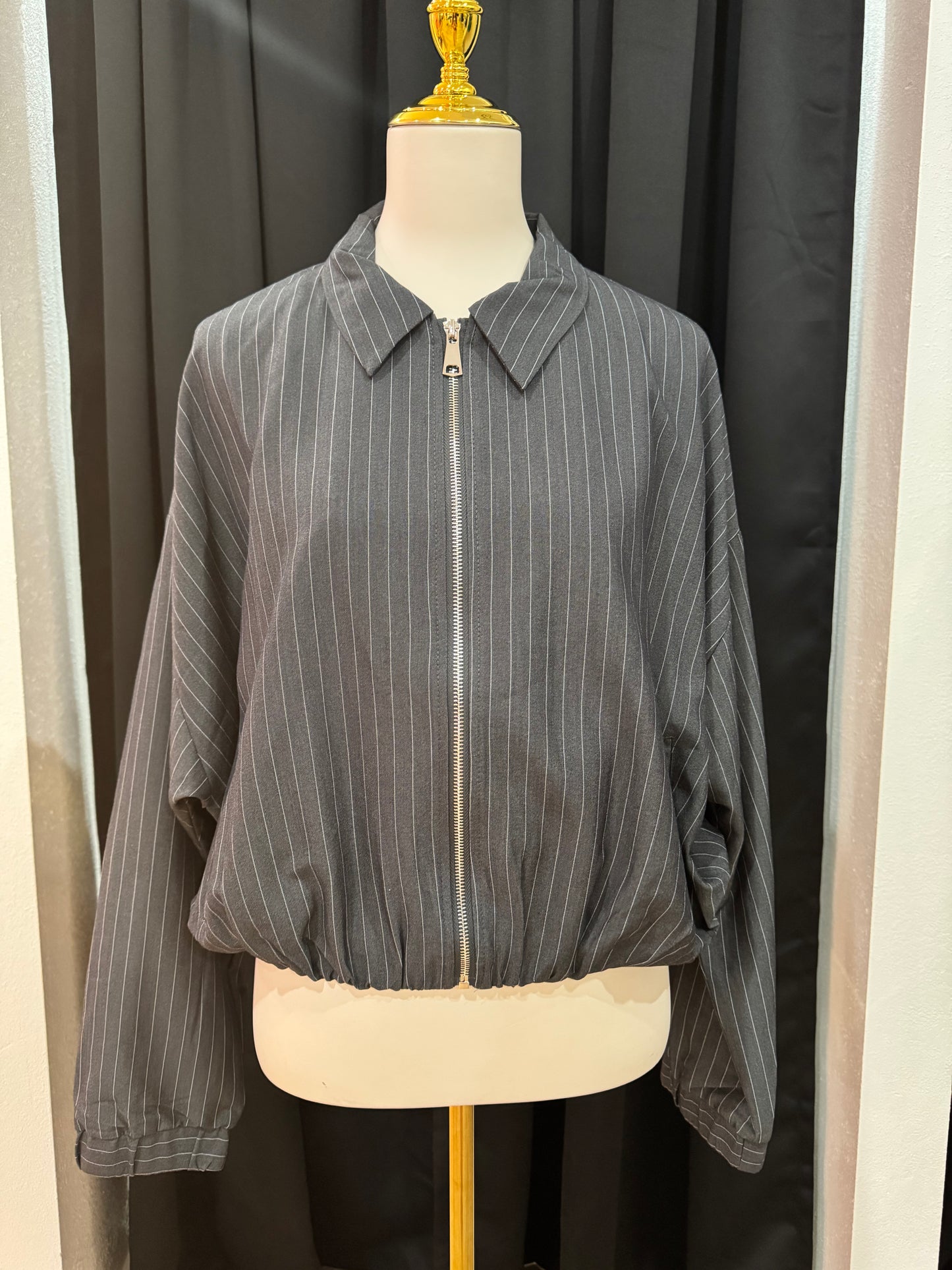 Psalms 46:5 Pinstripe Bomber Jacket