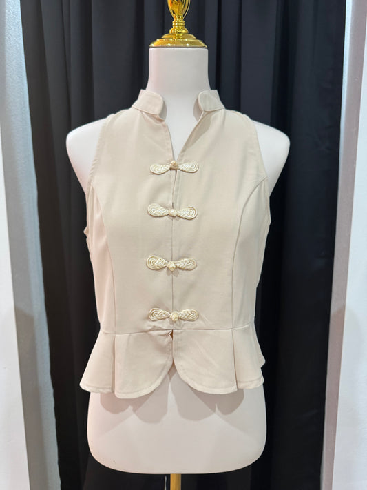 Ecru Peplum Top